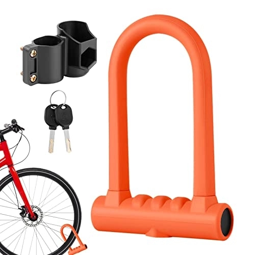 Lucchetti per bici : Blocco U | Antifurto Bike U Lock per scooter in silicone | Lucchetto per scooter Grillo in acciaio resistente agli attacchi di taglio e leva con 2 chiavi in rame Staffa di montaggio per Plesuxfy