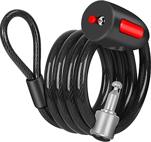 Lucchetti per bici : BREWIX Lucchetto for cavo ad anello for bicicletta 160cm Allungamento portatile Ciclismo all'aperto Blocco anti-taglio Sicuro Antifurto Moto Catene in filo d'acciaio for biciclette Lucchetto, Nero Lucc