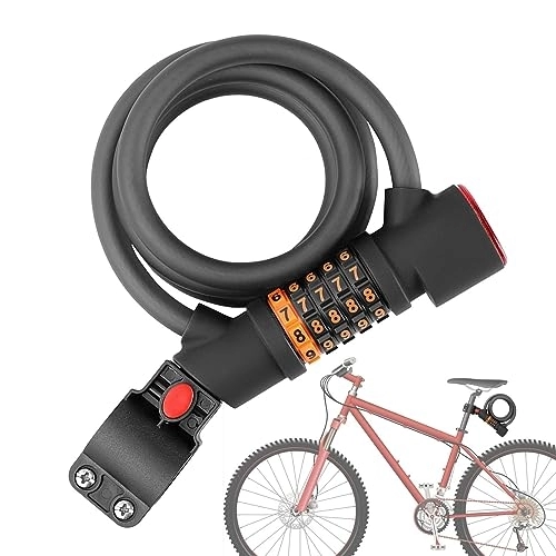 Lucchetti per bici : Cavo lucchetto per bici - Blocco cavo di sicurezza antifurto | Accessori Antifurto Ricaricabili per Mountain Bike, Bici da Strada, Biciclette Elettriche, Scooter Tacery