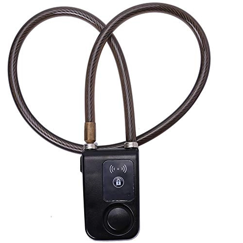 Lucchetti per bici : DEWIN Smart lock bike - Furto di Blocco a Catena Allarme Bike U Blocco App Controllo Bluetooth Smart Lock Anti con 105dB Allarme (Nero)