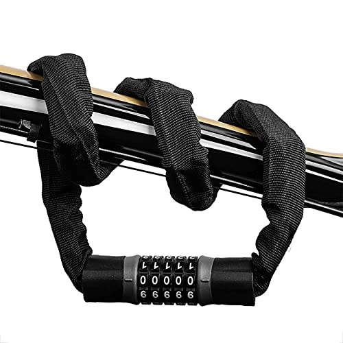 Lucchetti per bici : DYTWXG Codici a 5 cifre Lucchetto per Bici Lucchetto a Catena per Bici Lucchetti per Bici Heavy Duty Alta Sicurezza per Biciclette, Biciclette, motocicli, motocicli, Nero, 0, 9 m