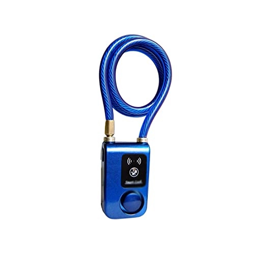 Lucchetti per bici : FYBYKGT Control Smart Alarm Bluetooth Block Allarme Impermeabile Blocco for Biciclette Blocco for Biciclette all'aperto Blocco antifurto (Color : Blue)