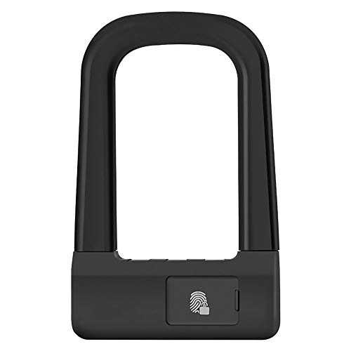 Lucchetti per bici : HLW Sportscyc U-Lock per Bici Fingerprint Unlock U-Lock della Serratura della Bicicletta del Motociclo Auto elettrica antifurto Intelligenza (Colore : Nero, Dimensione : 120X128MM)