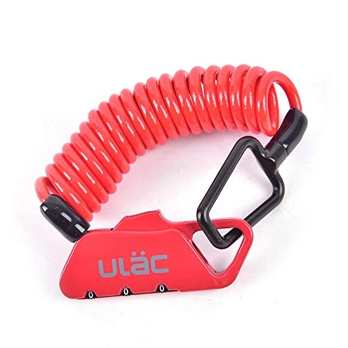 Lucchetti per bici : HPPSLT Lucchetto per Bici Mini Bicycle Block Fold Backpack Cycling Casco Bike Cable Lock Bicycle Anti-Theft Digital Security Block Cable Password-Red Lucchetto per Bicicletta (Color : Red)