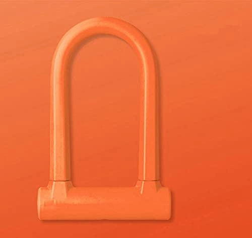 Lucchetti per bici : HYJ-BASUO, Blocco Biciclette Blocco Biciclette Blocco Bici U Lock MTB Road Mountain Bike Blocco Moto Blocco in Acciaio Sicurezza Sicurezza con Tasti Accessori per Biciclette (Colore : Orange)