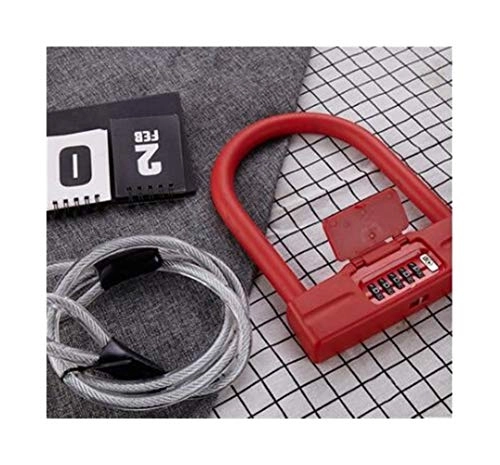 Lucchetti per bici : Jinnuotong Blocco, Anti-Idraulico Taglio a U-Lock Blocco Serratura for Batteria Moto Bici elettrica Mountain Bike Bicicletta, Regalo di Alta qualit, Rosso Sentirsi Bene