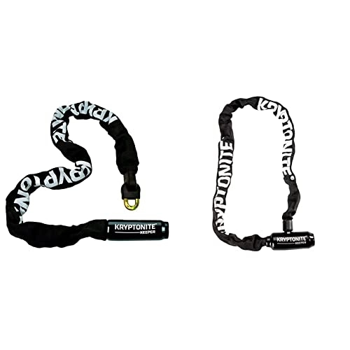 Lucchetti per bici : KRYPTONITE Integrated Chain Locks, Catena Integrata Keeper 785 Unisex Adulto, Nero, 7 mm x 85 cm & Catena integrata Keeper 585 | Catena antifurto per bici | Livello di sicurezza 4 / 10