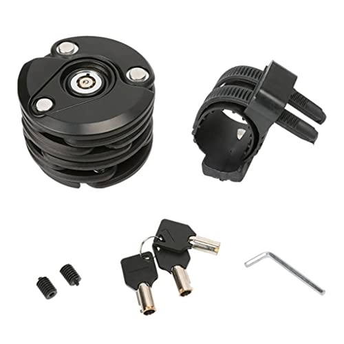 Lucchetti per bici : lerwliop Bicicletta Hamburg Lock pieghevole antifurto catena di sicurezza blocca staffa di montaggio con 3 chiavi kit accessori moto