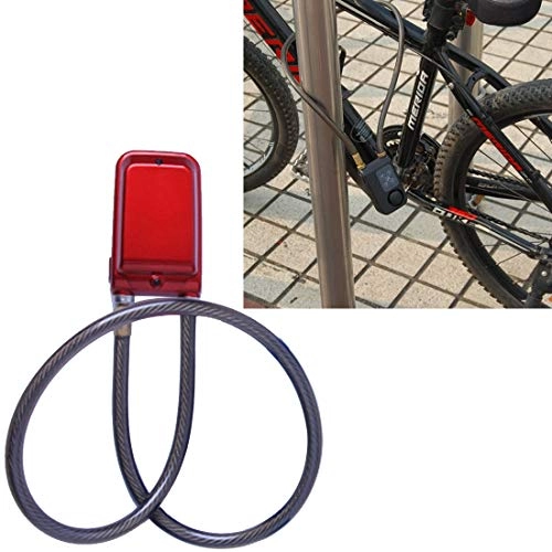 Lucchetti per bici : liuchenmaoyi Allarme antifurto antifurto con Password for Bicicletta IP44 Impermeabile (Color : Red)