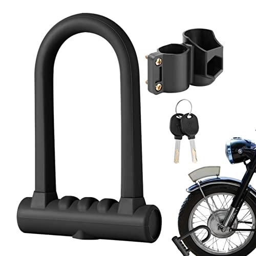 Lucchetti per bici : Lucchetto a U per bici, Lucchetti per bici in silicone Heavy Duty antifurto - Lucchetto per scooter Grillo in acciaio resistente agli attacchi di taglio e leva con 2 chiavi in rame Staffa Tytlyworth