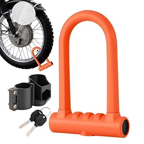 Lucchetti per bici : Lucchetto a U per bici - Serrature per scooter in silicone antifurto, Ebike Lock Grillo in acciaio con 2 chiavi in rame resistente agli attacchi di taglio e leva Holexty