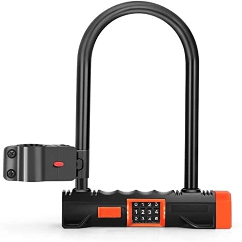 Lucchetti per bici : lucchetto bici Combinazione pesante Combinazione U Lock, Sicurezza combinata resettabile a 4 cifre U Blocco con staffa di montaggio, strumento di sicurezza for bici antifurto, for biciclette e motocic