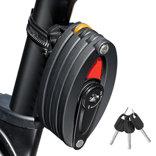 Lucchetti per bici : Lucchetto pieghevole per bici, Lucchetto per bici ad alta sicurezza, Lucchetto antifurto per scooter in acciaio legato impermeabile con staffa riflettente e 3 chiavi per mountain bike Tacery