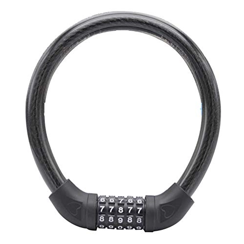 Lucchetti per bici : LXUA Lucchetti per Bicicletta Strumento di Biciclette Colling Blocco 5 cifre di Blocco ad Alta Sicurezza for l'esterno della Bicicletta per Biciclette, Bici, Moto, Moto (Color : Black, Size : 40cm)