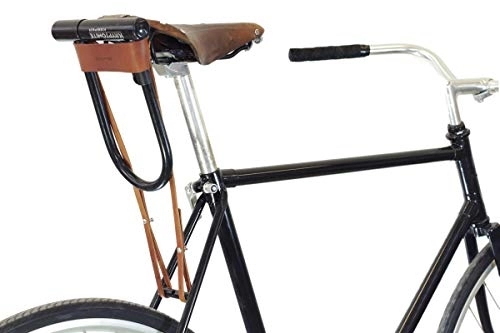 Lucchetti per bici : Oopsmark Fondina U-Lock per lucchetti per Bicicletta Kryptonite - Pelle Marrone Chiaro