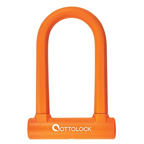 Lucchetti per bici : OTTOLOCK Sidekick Serratura compatta per Bicicletta a U-Lock 7 cm x 14, 5 cm, pesa Solo 750 Grammi ed è Rivestito di Silicone Arancione