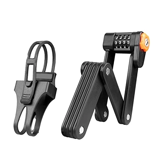 Lucchetti per bici : Portable Bike Folding Password Lock Safety Anti-theft 4 Dial Digital Secret Code Combination Locks