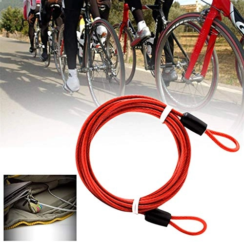 Lucchetti per bici : QWE Universale Filo di Acciaio Catena della Bicicletta Blocco di Sicurezza Anti-furti di Biciclette DOISLL (Color : Red)