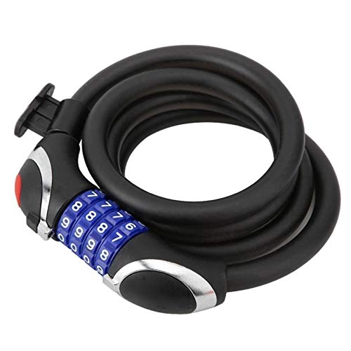 Lucchetti per bici : Serratura Blocco Password Bicycle Cycling Riding Cable Block Cable Block a Quattro cifre Password Light Anti-Fuori Sicurezza Black Black CERRAdura Materiale Metallico