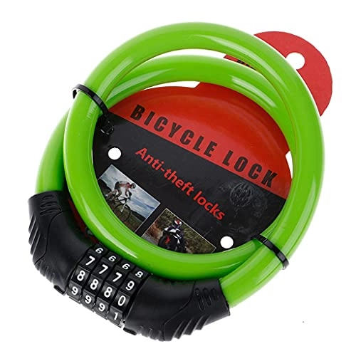 Lucchetti per bici : SKTE Bike Lock Combinazione di Codici A 4 Cifre Serratura per Bicicletta Elettrica Blocco di Sicurezza per Moto da Bicicletta Blocco Antifurto Blocco Password (Color : Green)