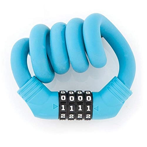 Lucchetti per bici : Tbagem-Yjr Combinazione Silicone Biciclette Lucchetti Codice di Protezione, Catena da Bicicletta Serrature Bike Lock (Color : Blue)