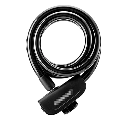 Lucchetti per bici : UFFD Blocco Bici 3.6 Feet Coiling Cable Block Block con Tasti Catena for Bicicletta Blocco con Staffa di Montaggio (Color : Black, Size : 110cmx13mm)