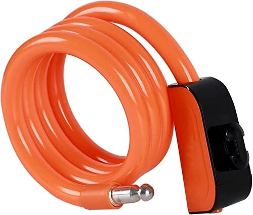 Lucchetti per bici : UPPVTE Blocco Cavo in Acciaio in Bicicletta, Mountain Bike Portatile 110 cm PVC Blocco Moto antifurto Avvolto Avvolto Cavo in Acciaio da 11 mm Lucchetti (Color : Orange)