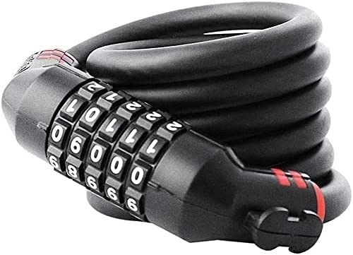 Lucchetti per bici : UPPVTE Blocco in Bicicletta, Password a 5 cifre Sicuro di Blocco Anti-lothot Cela di Biciclette Lock-No Adatto for motociclette, Auto elettriche, cancelli Lucchetti (Color : Black, Size : 1.5m)