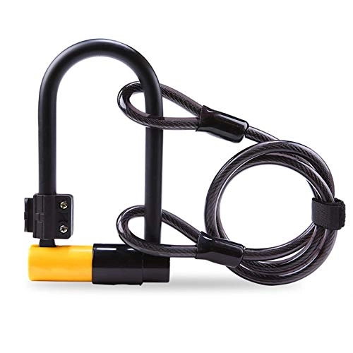 Lucchetti per bici : WAYYQX D-Lock con Chiavi Bicicletta U-Block Cable Block Set con 2 Tasti di Rame Anti-furto Bicycle Block Set Heavy Duty Duty Duty Sicurezza Bike Bike Cable Ulock, Bike U Lo (Color : Yellow)