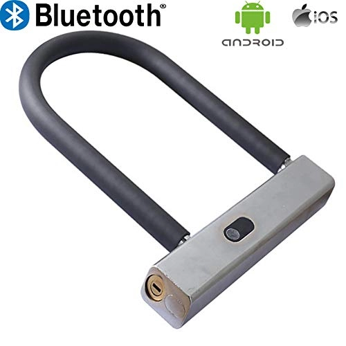 Lucchetti per bici : WiseLime Smart Heavy Duty Bluetooth U Lock combinazione per bicicletta, antifurto ad alta sicurezza Bike Lock con chiave