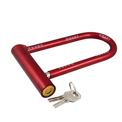 Lucchetti per bici : X-DREE Bicicletta in plastica rossa rivestita in metallo per salvaguardia della bicicletta U Lock 8.1' 'w 2 chiavi(Plástico rojo recubierto de metal bicicleta motocicleta de seguridad U Lock 8.1' 'w 2