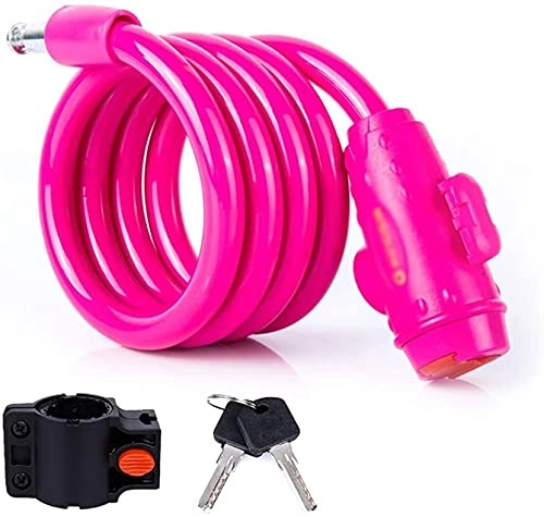 Lucchetti per bici : XHZC Lucchetto per Bicicletta, Lucchetto antifurto Lucchetto a Catena per Mountain Bike, 1, 2 Metri, con Telaio di bloccaggio, Accessori per Biciclette da Ciclismo Attrezzatura da Ciclismo(Color:Pink)