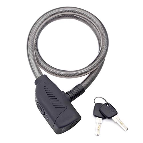 Lucchetti per bici : ZDAMN Serratura della bicicletta Mini Bike Lock Allarme Corno Indicatore LED Cavo Blocco Break Cut Allarme Potente Antifurto Bike Lock per All'aperto (Colore: Grigio, Dimensioni: 12x7cm)