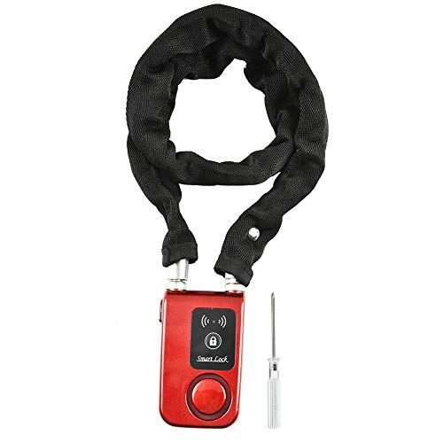 Lucchetti per bici : Zetiling Smart Lock Bluetooth, Y797G Lucchetti per Catena di Biciclette Senza Chiave Impermeabili Antifurto Smartphone Control Rosso