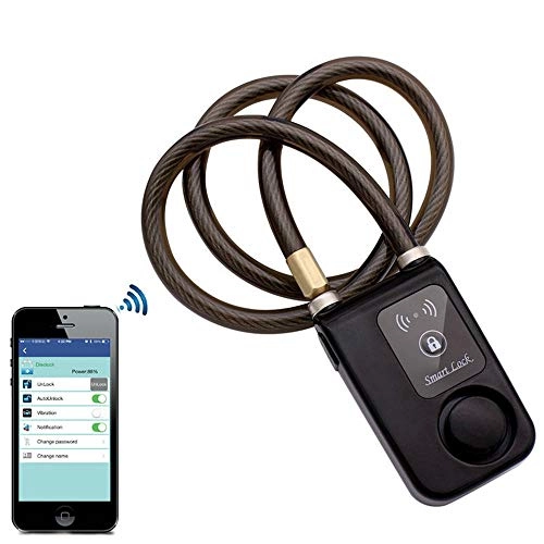 Lucchetti per bici : ZXCSLCNM Controllo APP per smartphone allarme intelligente Blocco Bluetooth allarme impermeabile blocco bicicletta blocco antifurto esterno