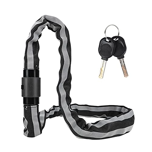 Lucchetti per bici : ZZHH Catene per Biciclette Lock Anti-Theft Sicurezza Bike Serratura con Chiave in Lega di Acciaio in Acciaio in Acciaio Catene Ciclismo Catene (Color : Black)