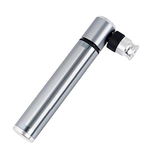 Pompe da bici : Commuter Bike Pump Portable Mini Bicycle Pump Aluminum Alloy Manual Inflatable Cycling Equipment Easy to Use (Color : Silver Size : 130mm)