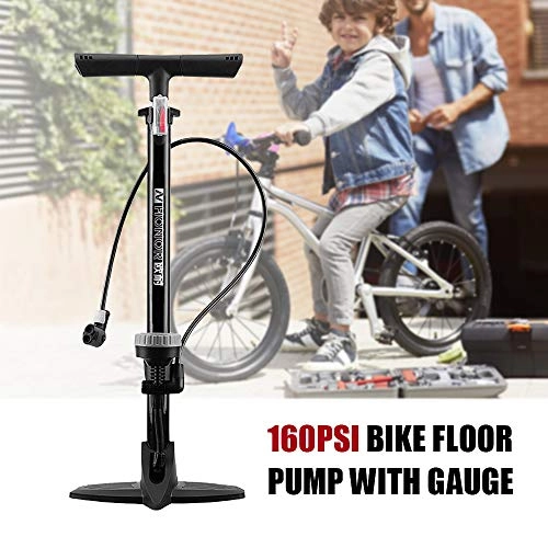 Pompe da bici : Explopur Pompa da Pavimento per Bici - Pompa Manuale per Bici 160Psi Pompa da Pavimento per Bici MTB Bici da Corsa per Pavimento Gonfiaggio Presta Schrader Valve Pompa di Gonfiaggio del Piede Preciso