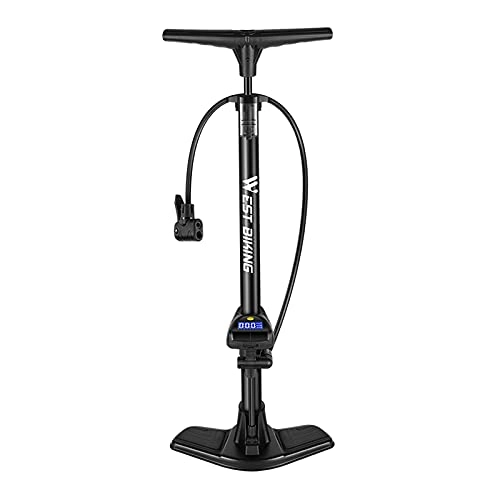 Pompe da bici : HomeDecTime Pompa Ad Aria per Bici in Piedi con Doppia Valvola a Manometro Digitale