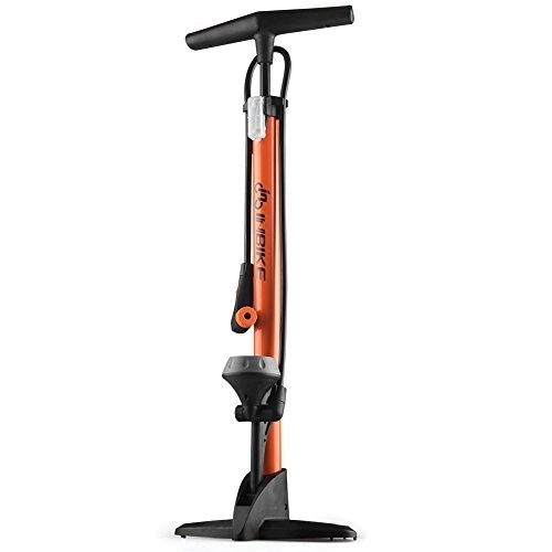 Pompe da bici : Inbike Bike pompa da pavimento con precisione 160 psi Protable Smart valvola testa MTB Moutain Bike 80 cm, Orange