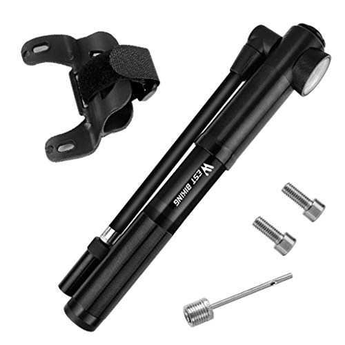 Pompe da bici : JERKKY Pompa da Bicicletta, Pompa da Bicicletta tracheale ruotabile a 360 Gradi Mini MTB Portatile da Bici da Corsa Gonfiabile per Pallacanestro Accessori per la Guida Nero