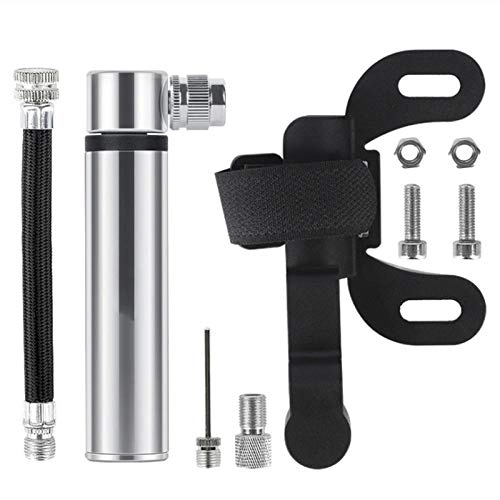 Pompe da bici : JZUO 120PSI Pompa per Bici Pompe ad Aria per Bicicletta per AV / FV Gonfiatore per Ciclismo MTB Mini Pompa a Mano Portatile Pompa per Pneumatici da Bicicletta Accessori per Bici-Set Pompa Argento