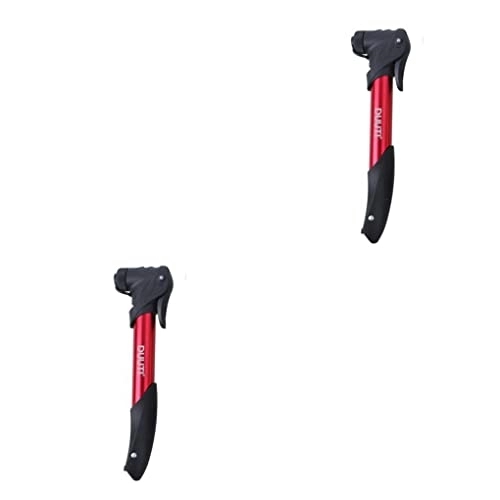 Pompe da bici : lerwliop 2 Set di Mini Pompa per Mountain Bike Pompe per gonfiaggio pneumatici colorate professionali portatili Valvola francese per bicicletta con fascia rossa