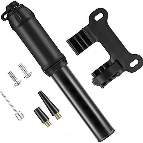 Pompe da bici : Mini pompa per bicicletta, pompa per pneumatici portatile, pompa telescopica per tubi d'aria con kit di montaggio, pompa leggera per telaio per bici ad alta pressione 100 psi (colore : nero)