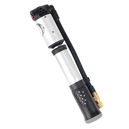 Pompe da bici : MUTANG Pompa ad alta pressione della pompa della mini pompa di gonfiaggio con l'argento multifunzionale della pompa portatile ultra leggera del calibro