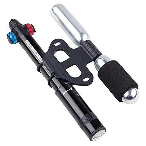 Pompe da bici : Oipoodde Pompa per Bicicletta Gomma della Bicicletta della CO2 Gonfiatore Presta e Schrader Valve Bike Tyre Pump Modello Manuale Traccia Pompa, (Colore : Nero, Dimensione : 20cm)