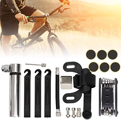Pompe da bici : Okuyonic Kit di Riparazione del gonfiatore Pompa da Bicicletta Portatile squisita fattura per la Competizione di Allenamento per Il Trail(Silver)