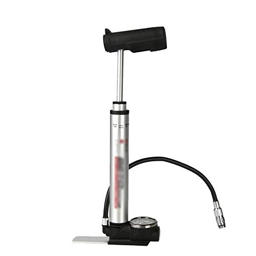 Pompe da bici : Pompa a pedale portatile Pompa d'aria manuale portatile della pompa della pompa della bici di 160 PSI per le valvole di Schrader & di Presta con il calibro ( Colore : Argento , Dimensione : 28.5cm )