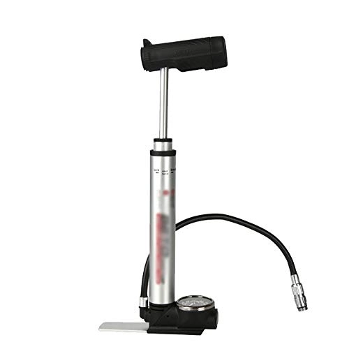 Pompe da bici : Pompa ad aria portatile Pompa d'aria manuale portatile della pompa della pompa della bici di 160 PSI per le valvole di Schrader & di Presta con il calibro ( Colore : Argento , Dimensione : 28.5cm )