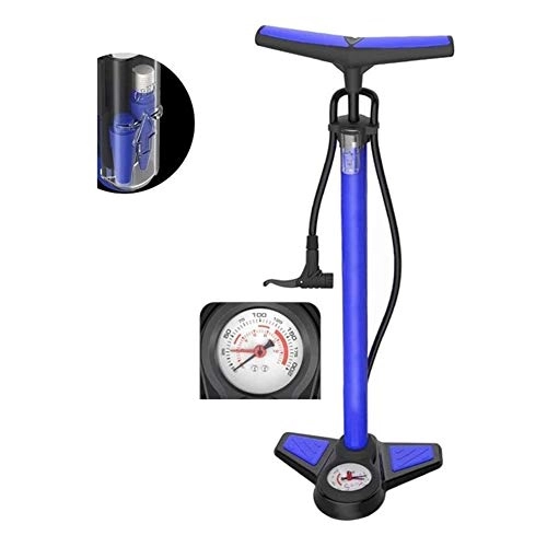 Pompe da bici : Pompa Bicicletta Mini pompa ad aria per bicicletta Pompa bici ad alta pressione da posizionare sul pavimento del ciclo della bici della gomma della bicicletta della pompa a mano con Air Pressure Gauge